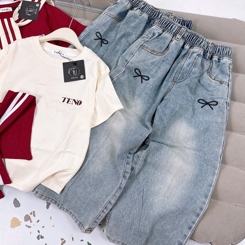 Bộ jean dài bé gái teno thủy thủ
