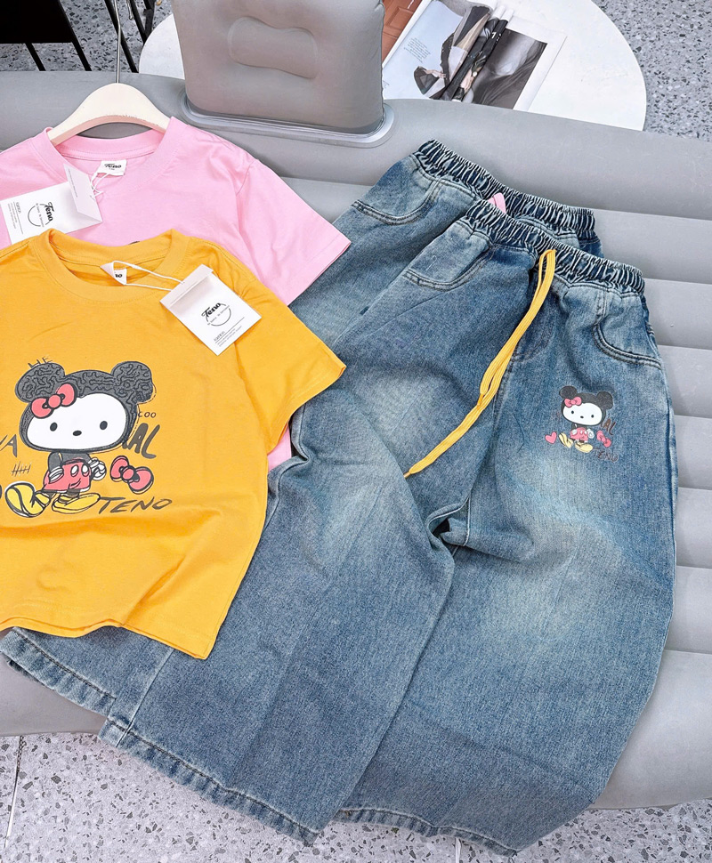 Bộ jean dài bé gái Vaal