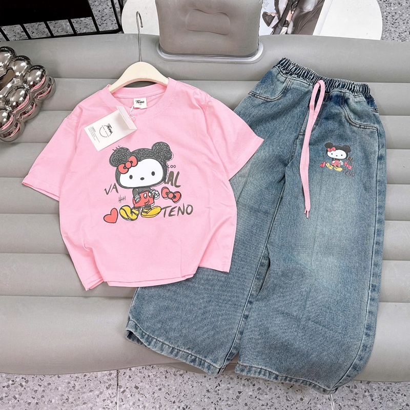 Bộ jean dài bé gái Vaal