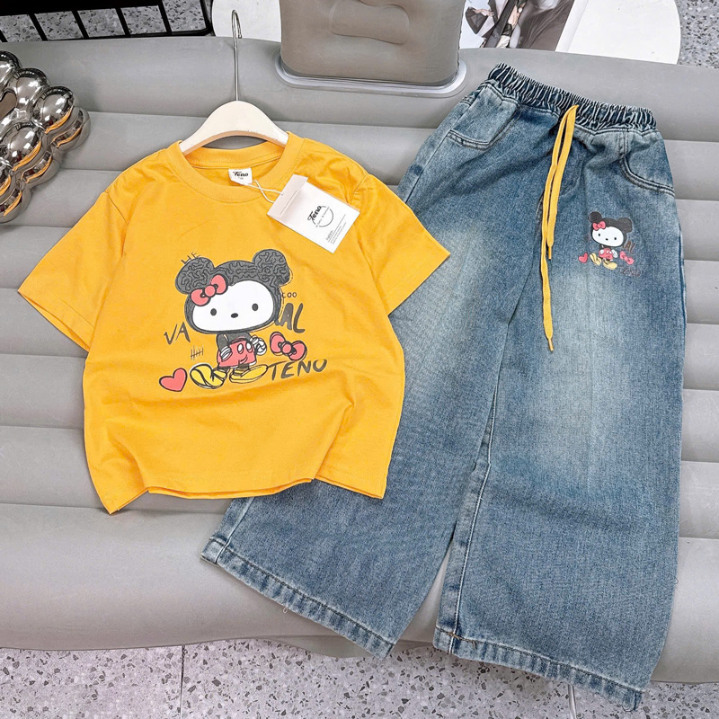 Bộ jean dài bé gái Vaal