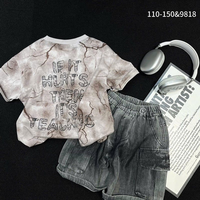 Bộ jean Quảng Châu bé trai loang Hope 9818