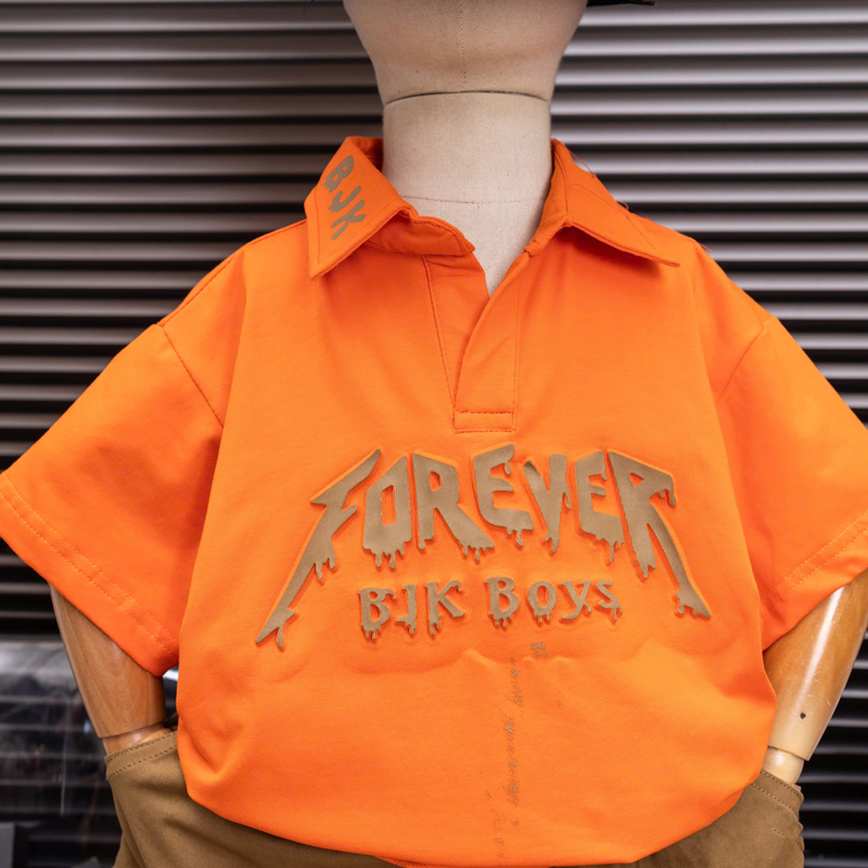 Bộ kaki bé trai cổ trụ BJK