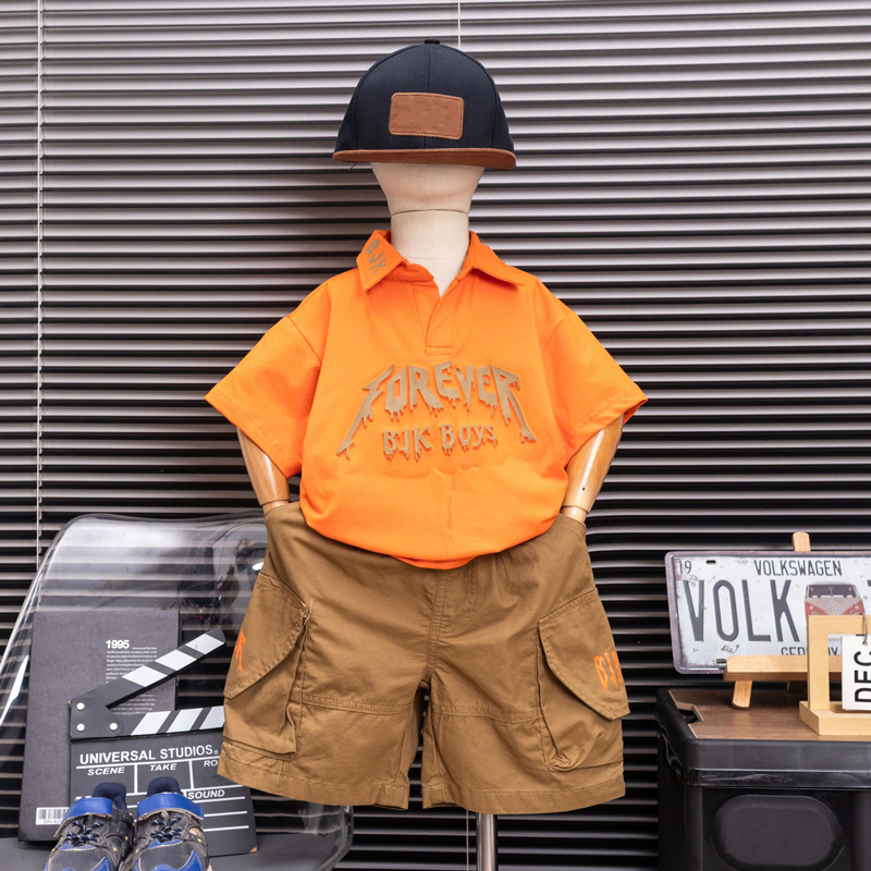 Bộ kaki bé trai cổ trụ BJK