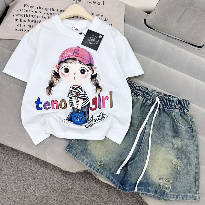Bộ short jean bé gái cô gái Youth