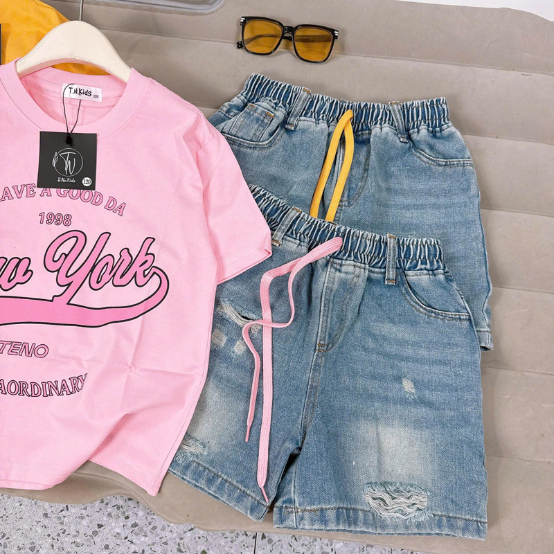 Bộ short jean bé gái NY