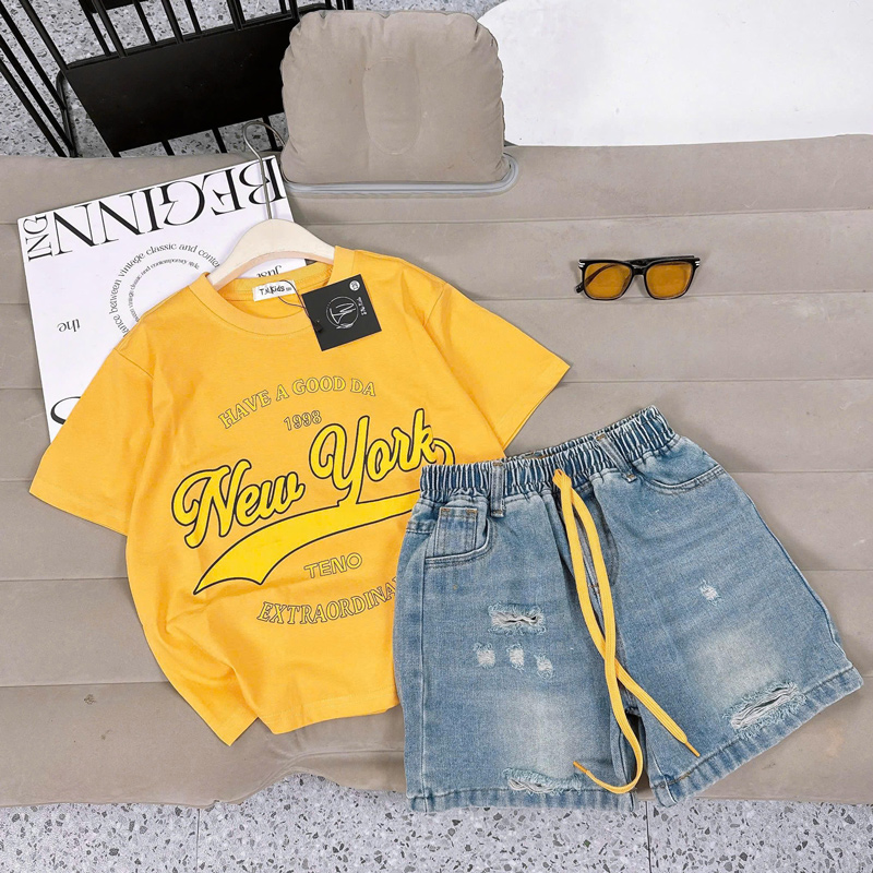 Bộ short jean bé gái NY