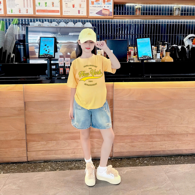 Bộ short jean bé gái NY