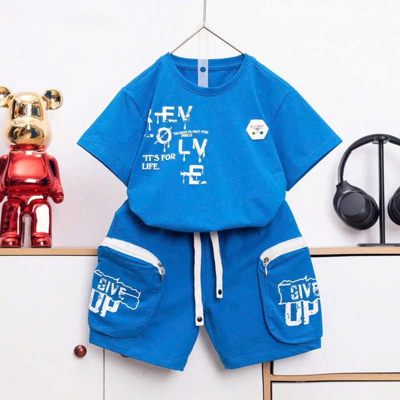 Bộ thun bé trai túi nổi REV