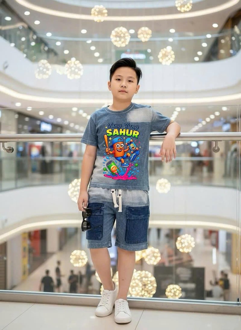 Bộ thun bé trai wash đá Tung Tung Sahur