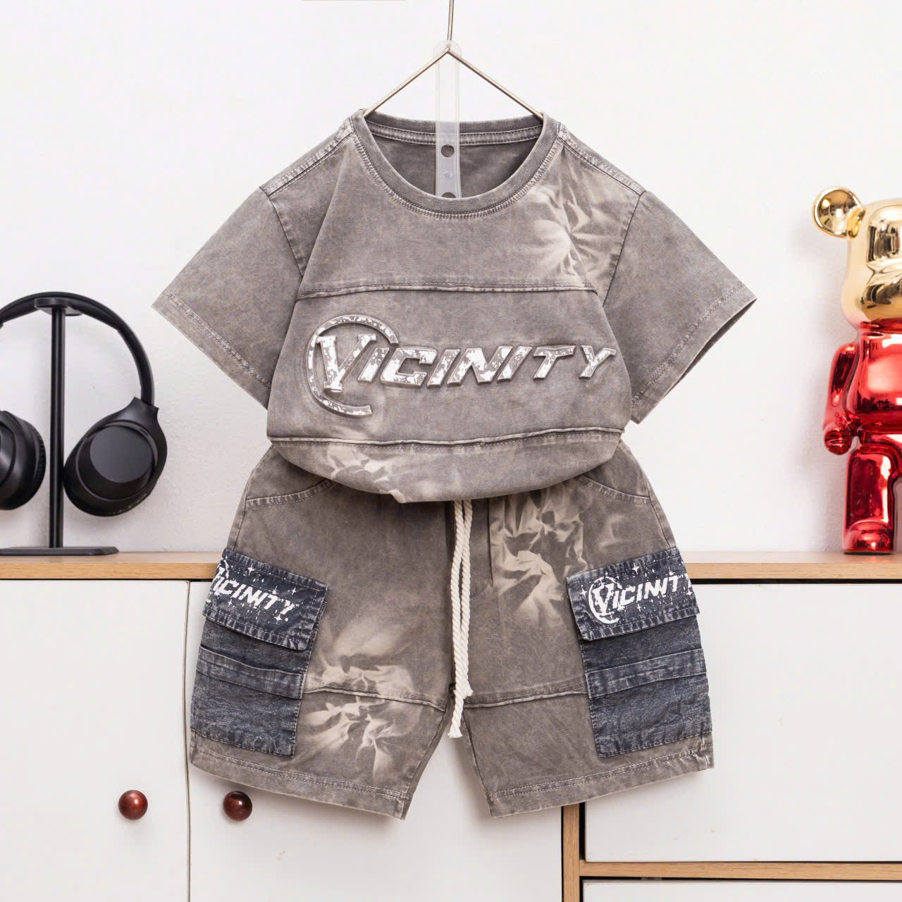 Bộ thun bé trai wash đá Vicinity