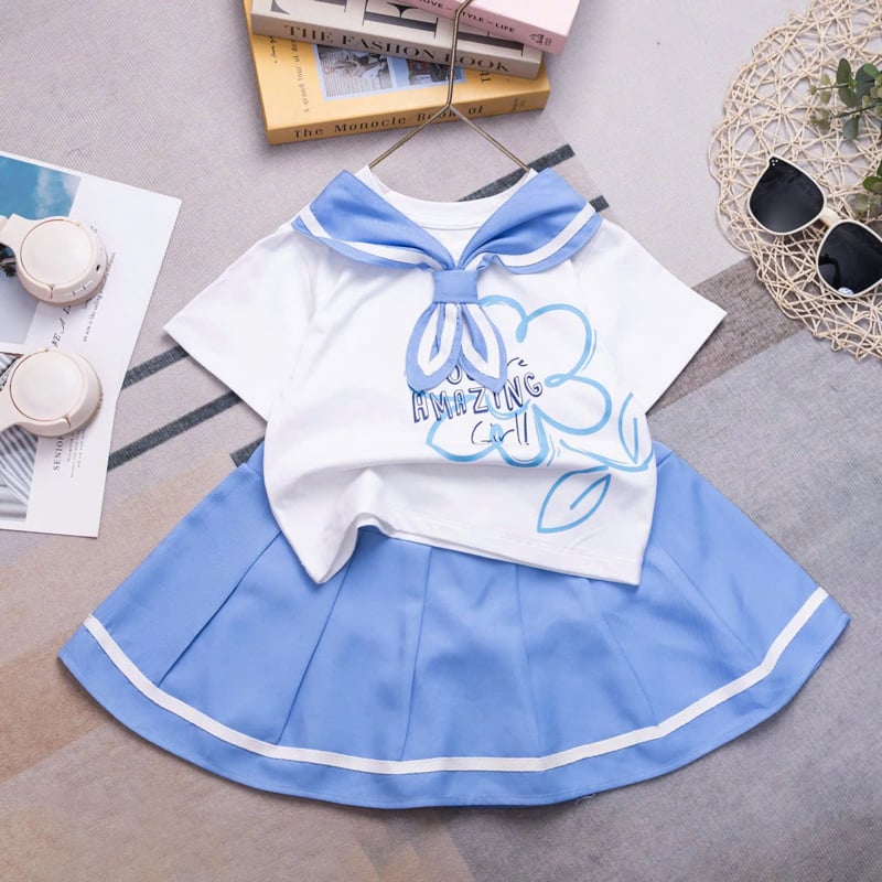 Bộ váy bé gái thủy thủ hoa