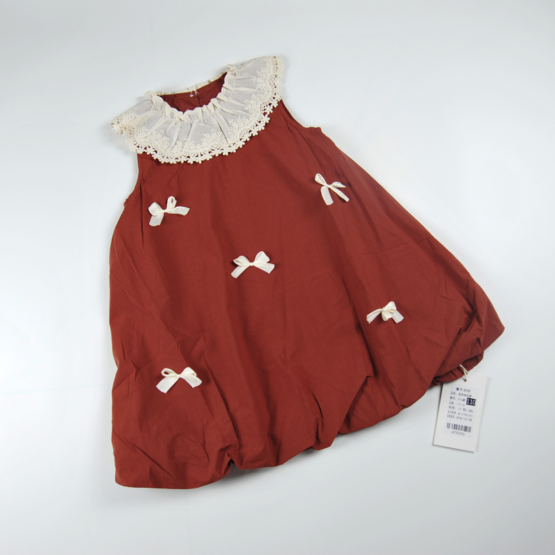 Đầm bé gái bí viền cổ 2216