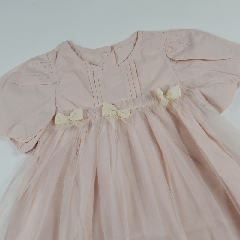 Đầm bé gái ren 3 nơ 2205,