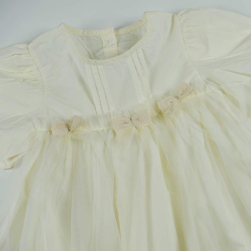 Đầm bé gái ren 3 nơ 2205,