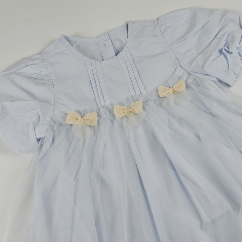 Đầm bé gái ren 3 nơ 2205,