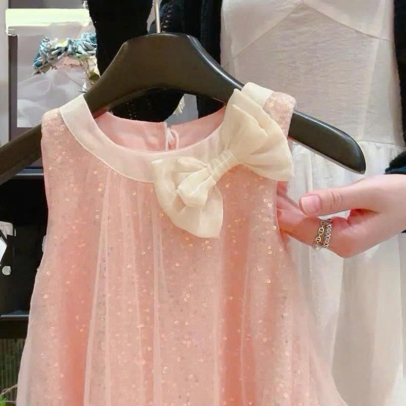 Đầm công chúa bé gái lấp lánh nơ