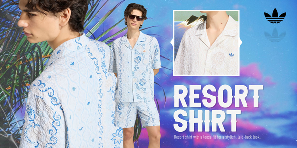 Sắm ngay áo sơ mi nam Adidas Resort vải sọc cực chất dạo phố