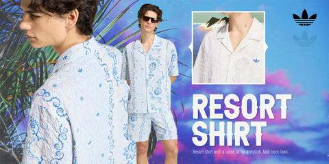 Sắm ngay áo sơ mi nam Adidas Resort vải sọc cực chất dạo phố