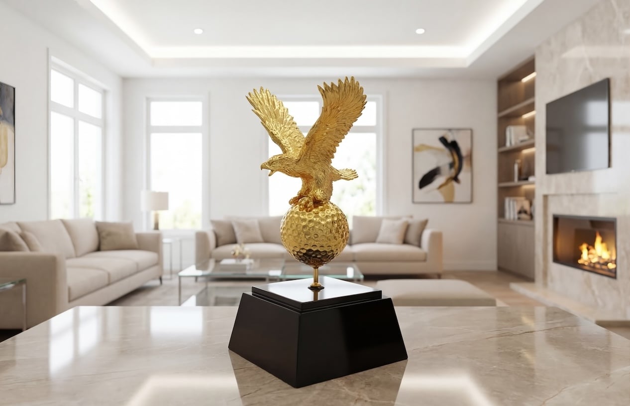 Tượng chim đại bàng tung cánh mạ vàng 24k