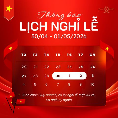 THÔNG BÁO LỊCH NGHỈ LỄ 30/4 - 1/5