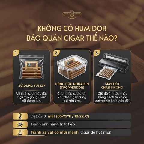 KHÔNG CÓ HUMIDOR, BẢO QUẢN CIGAR THẾ NÀO?