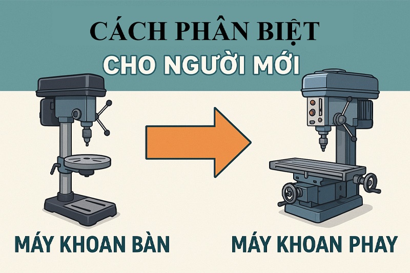 Cách Phân Biệt Máy Khoan Bàn Và Máy Khoan Phay Cho Người Mới
