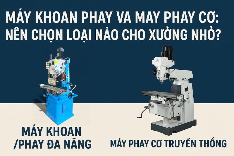 So sánh Máy Khoan Phay Và Máy Phay Cơ: Nên Chọn Loại Nào Cho Xưởng Nhỏ?