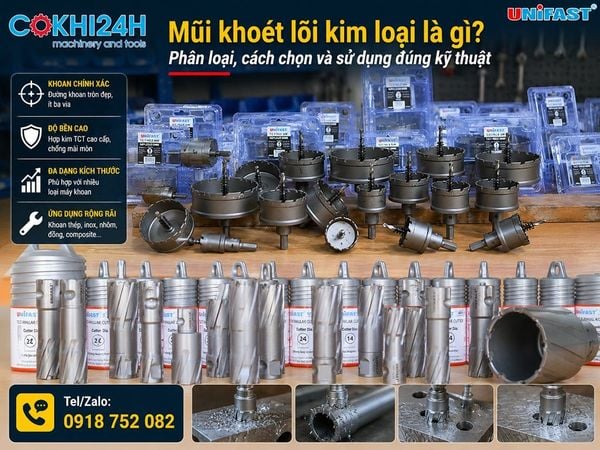 Mũi khoét lõi kim loại là gì? Phân loại, cách chọn và sử dụng đúng kỹ thuật