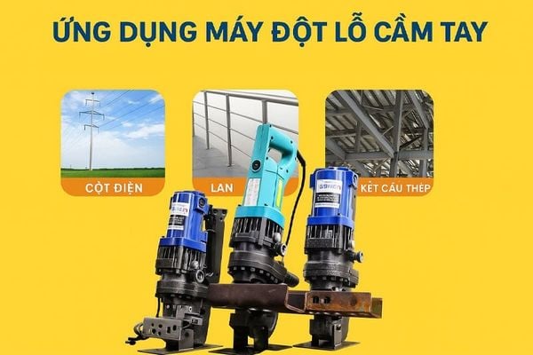 Ứng Dụng Máy Đột Lỗ Trong Thi Công Cột Điện, Lan Can Và Kết Cấu Thép