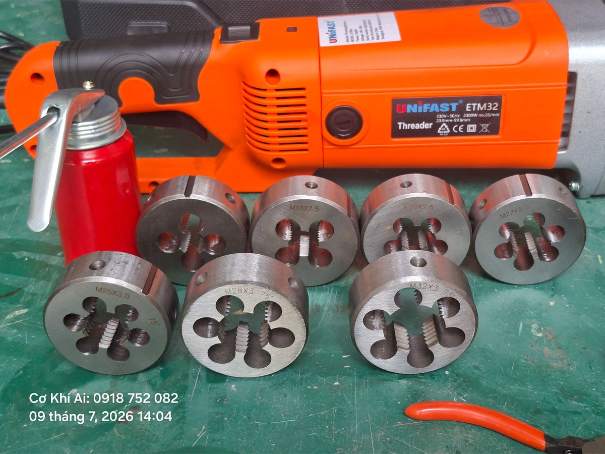 bàn ren ngoài tiêu chuẩn theo máy M16 đến M32