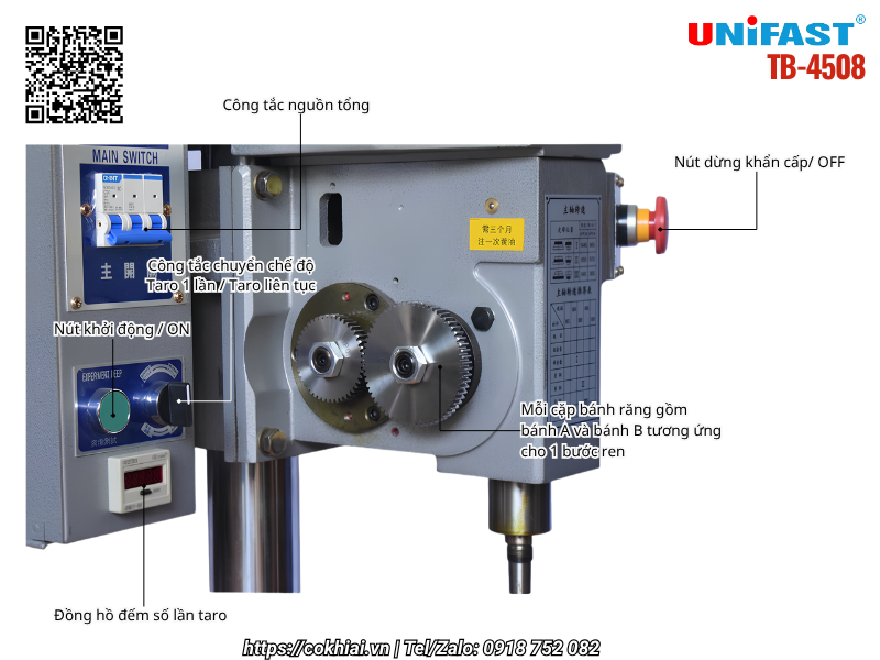 bảng điều khiển máy taro tự động Unifast TB-4508