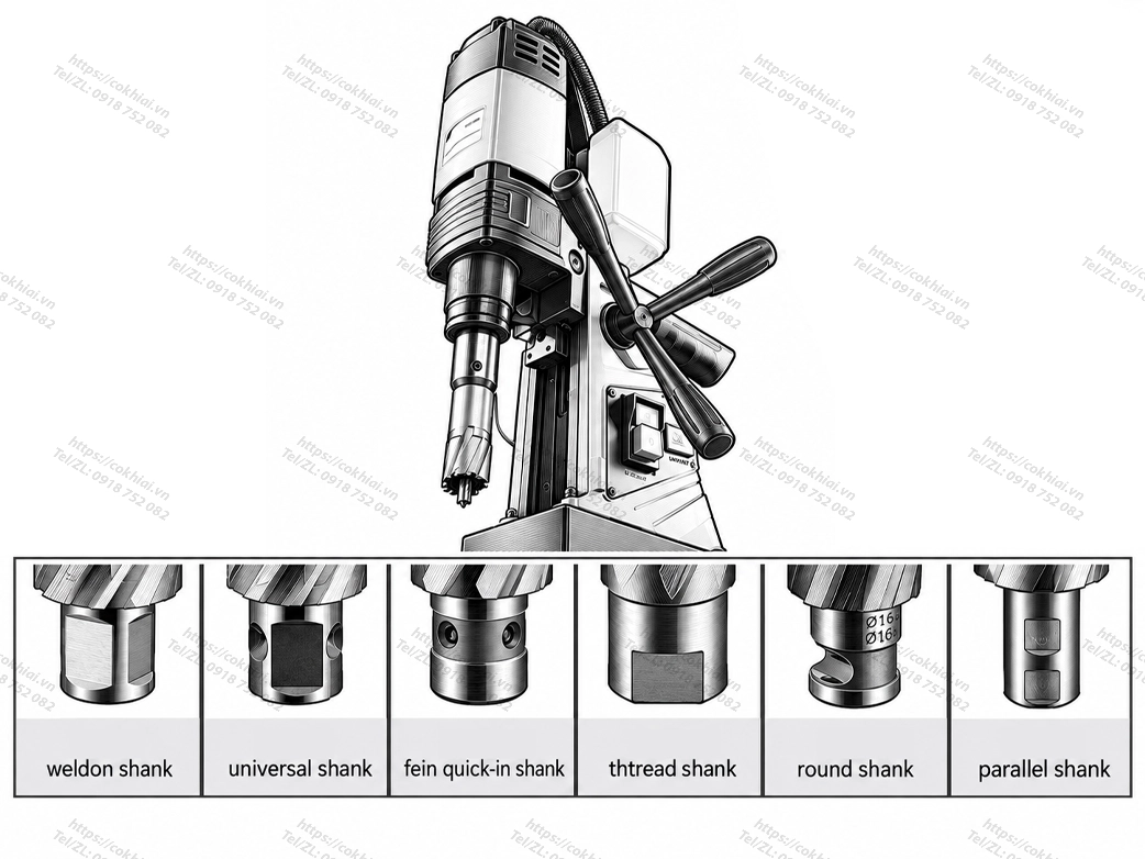 Các loại chuôi mũi khoan từ thông dụng