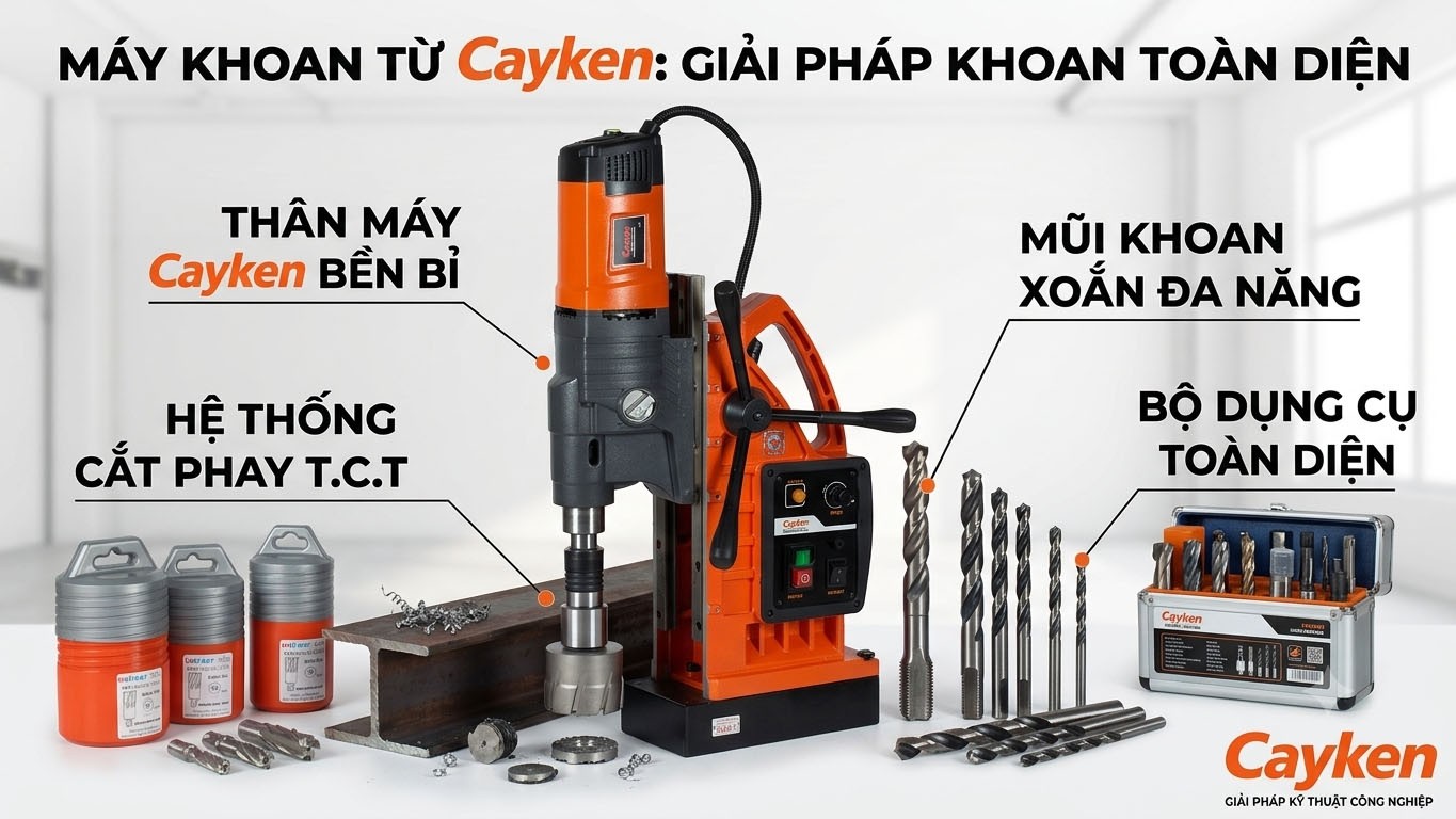 Máy khoan từ taro Cayken