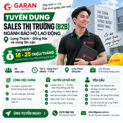 TUYỂN NHÂN VIÊN SALE THỊ TRƯỜNG (B2B) – NGÀNH BẢO HỘ LAO ĐỘNG