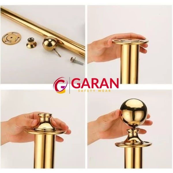 Cột chắn inox dây nhung chùng màu đen cao 95cm