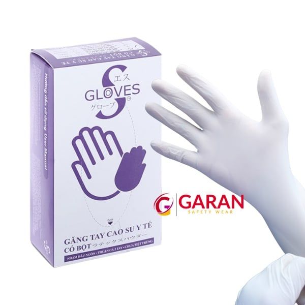 Găng tay cao su y tế Latex Sglove có bột