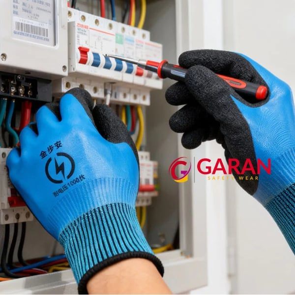 Găng tay phủ cao su cách điện 1000V