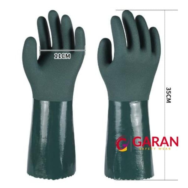 Găng tay PVC màu xanh đậm