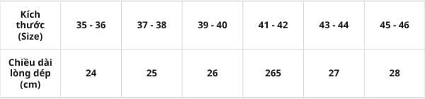 Hướng dẫn chọn size giày EVA