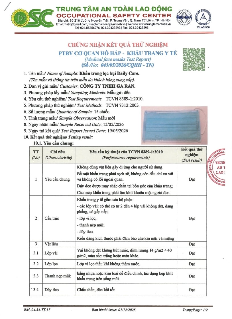 Khẩu trang lọc bụi DailyCare