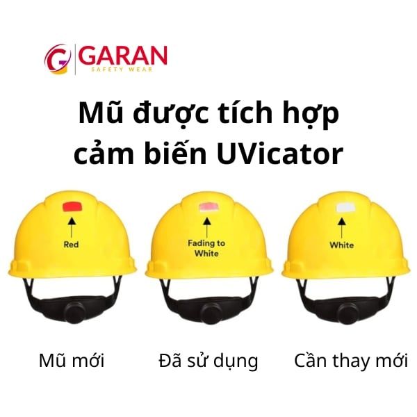 Mũ Bảo Hộ 3M H-702SFV-UV Có Lỗ Màu Vàng