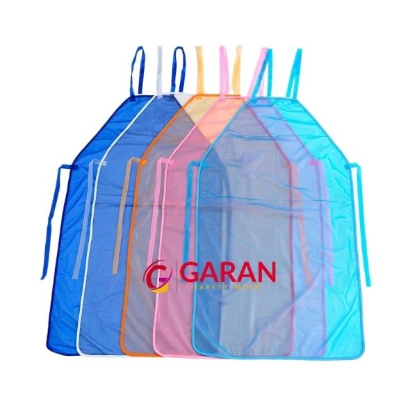 Tạp dề nhựa PVC dày 0.15mm viền vải chống thấm nước