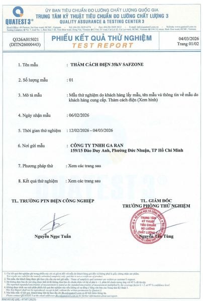 Bảng test cách điện 35KV