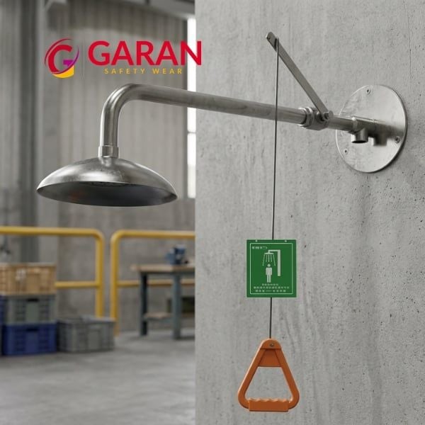 Vòi sen tắm khẩn cấp inox 304 gắn tường