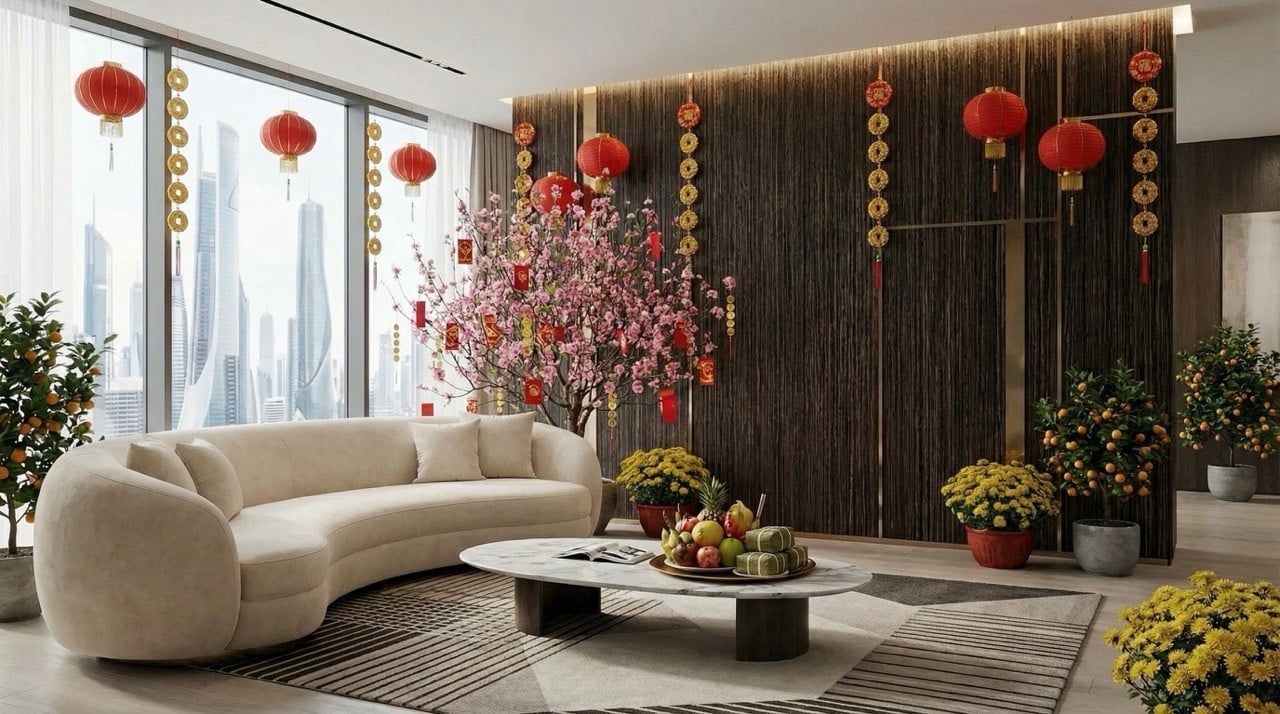 10 Cách Trang Trí Phòng Khách Đón Tết 2026 Sang Trọng Mà Tiết Kiệm