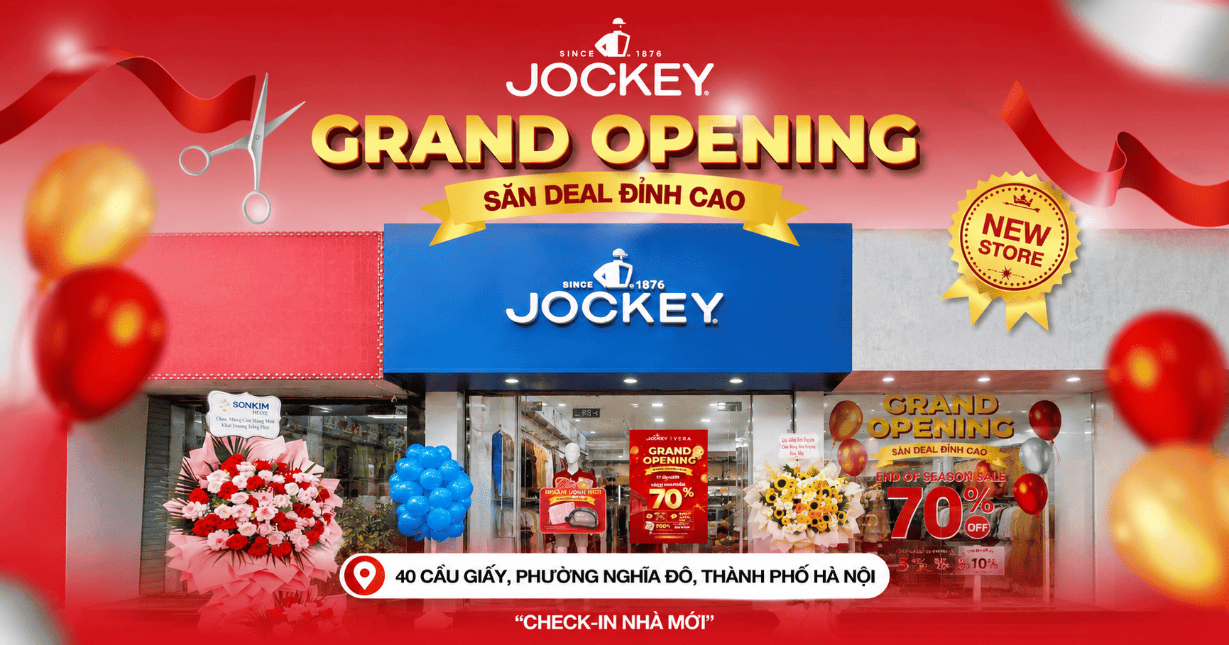 JOCKEY KHAI TRƯƠNG CỬA HÀNG MỚI TẠI 40 CẦU GIẤY – ƯU ĐÃI ĐẾN 70%