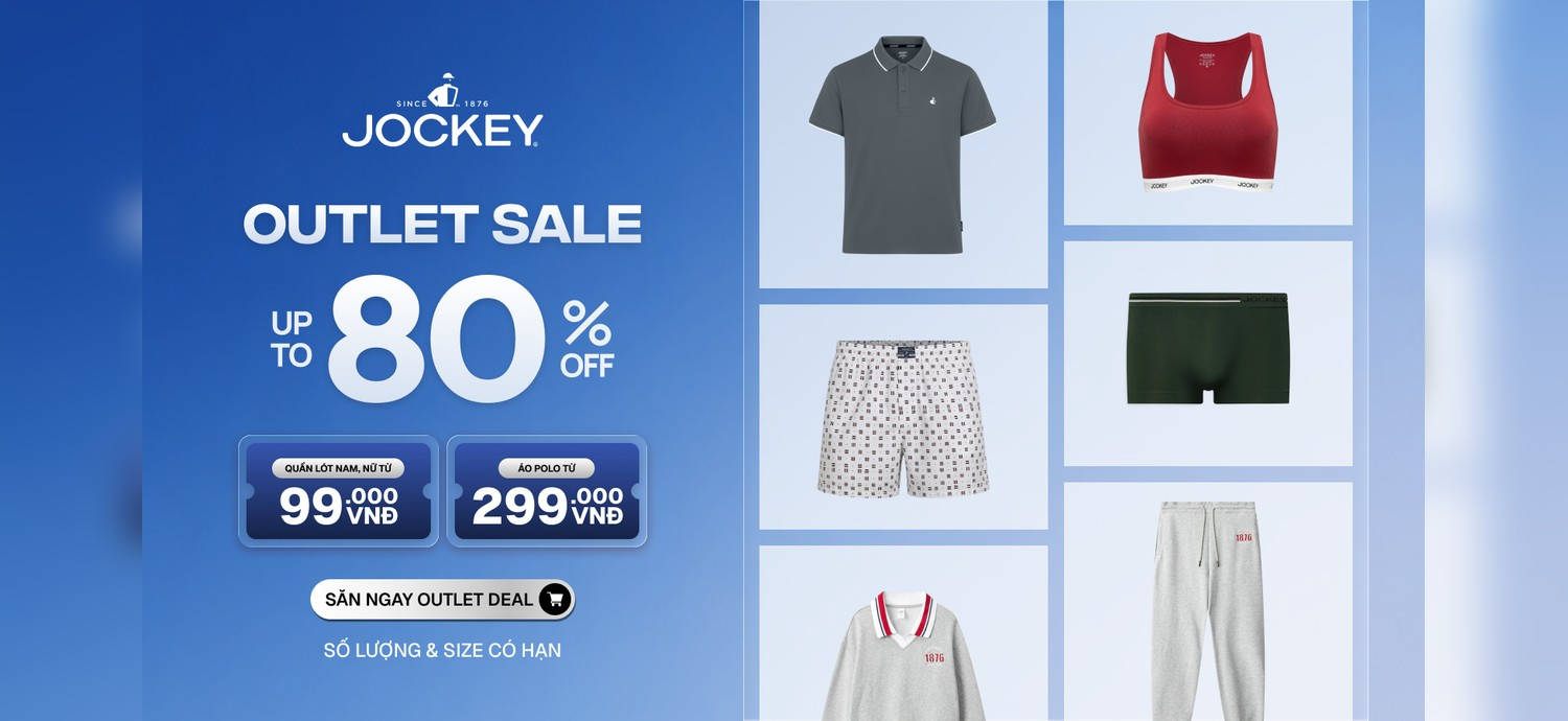 JOCKEY OUTLET – Ưu Đãi Hấp Dẫn Cho Nội Y, Đồ Mặc Nhà & Đồ Thể Thao