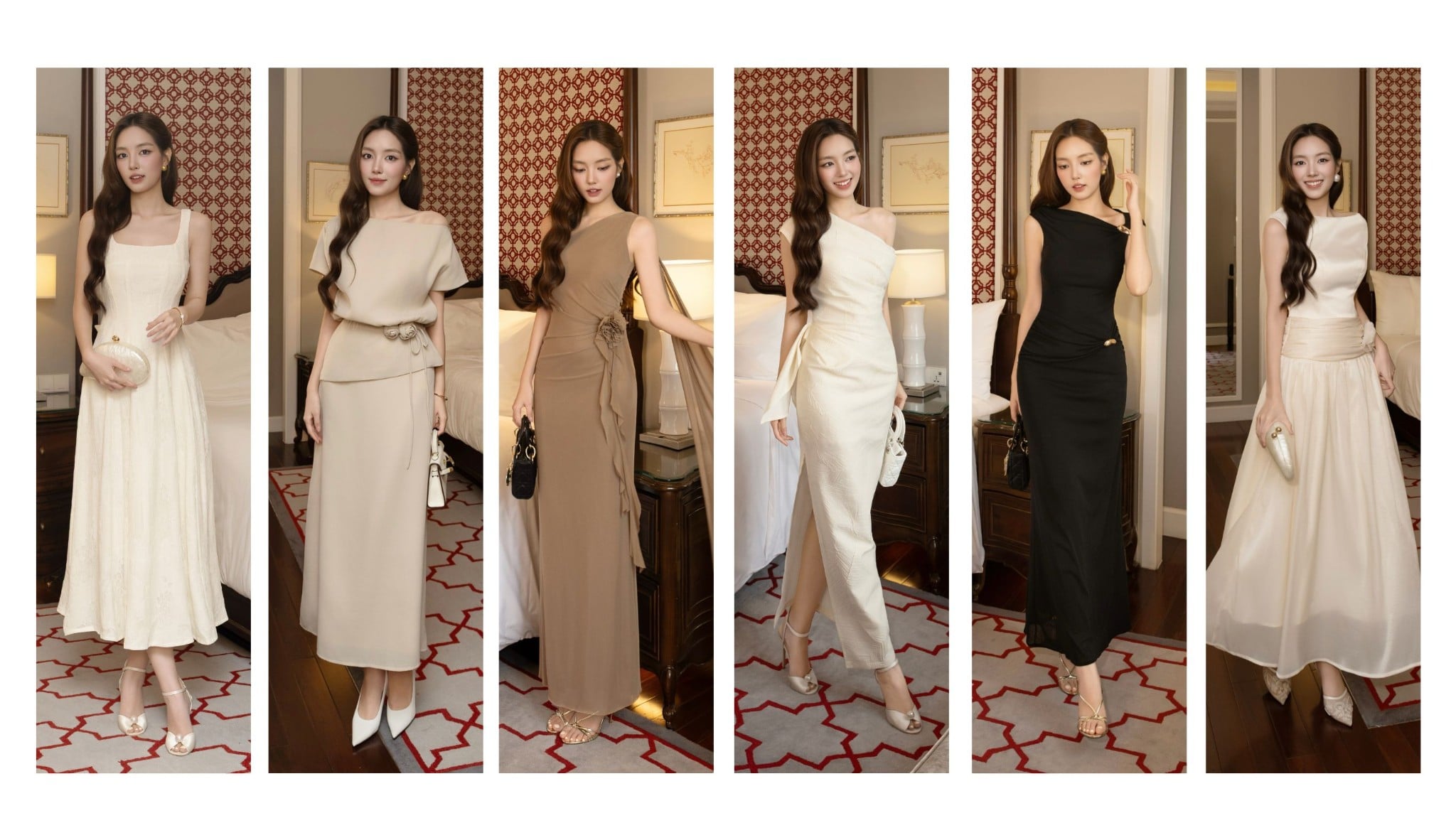 Ảnh campaign/lookbook tổng thể của Floraison- 6 mã tiệc bất kỳ