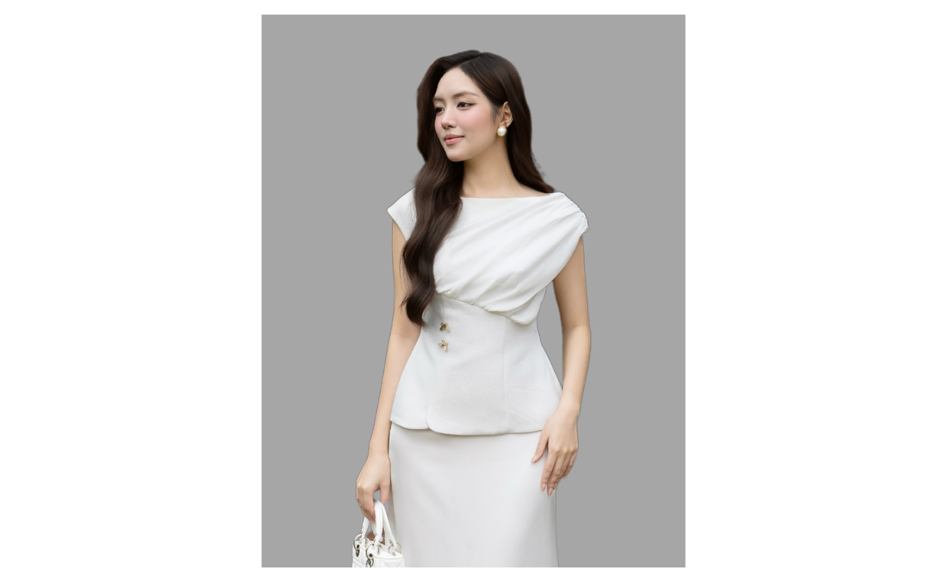 Áo Kiểu Tiệc Cotton Cổ Thuyền - AAG07B