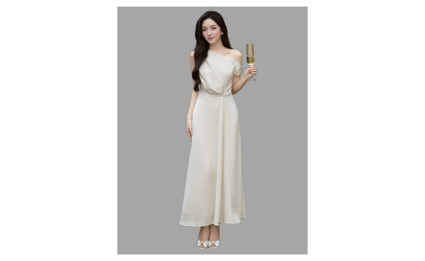Đầm Tiệc Lụa Dài Đuôi Cá - DAG08B